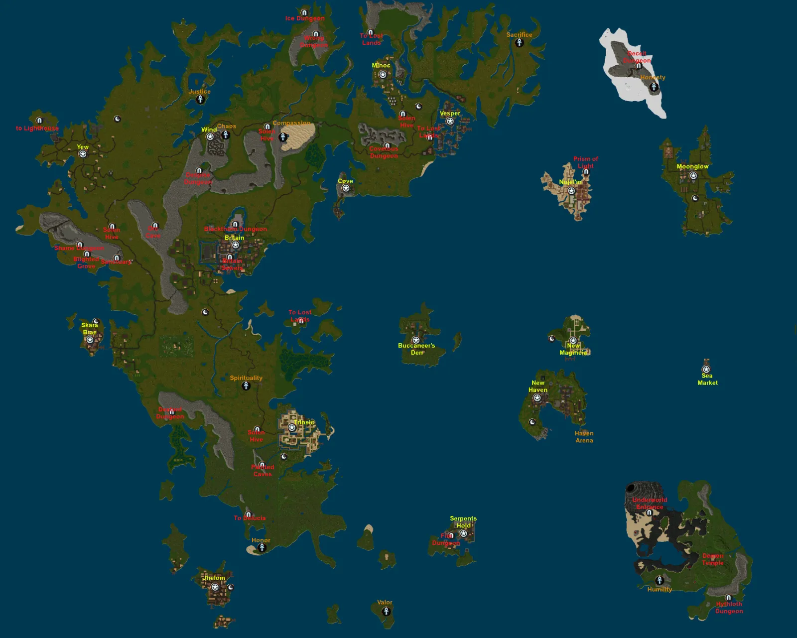 Ultima Online Trammel Map