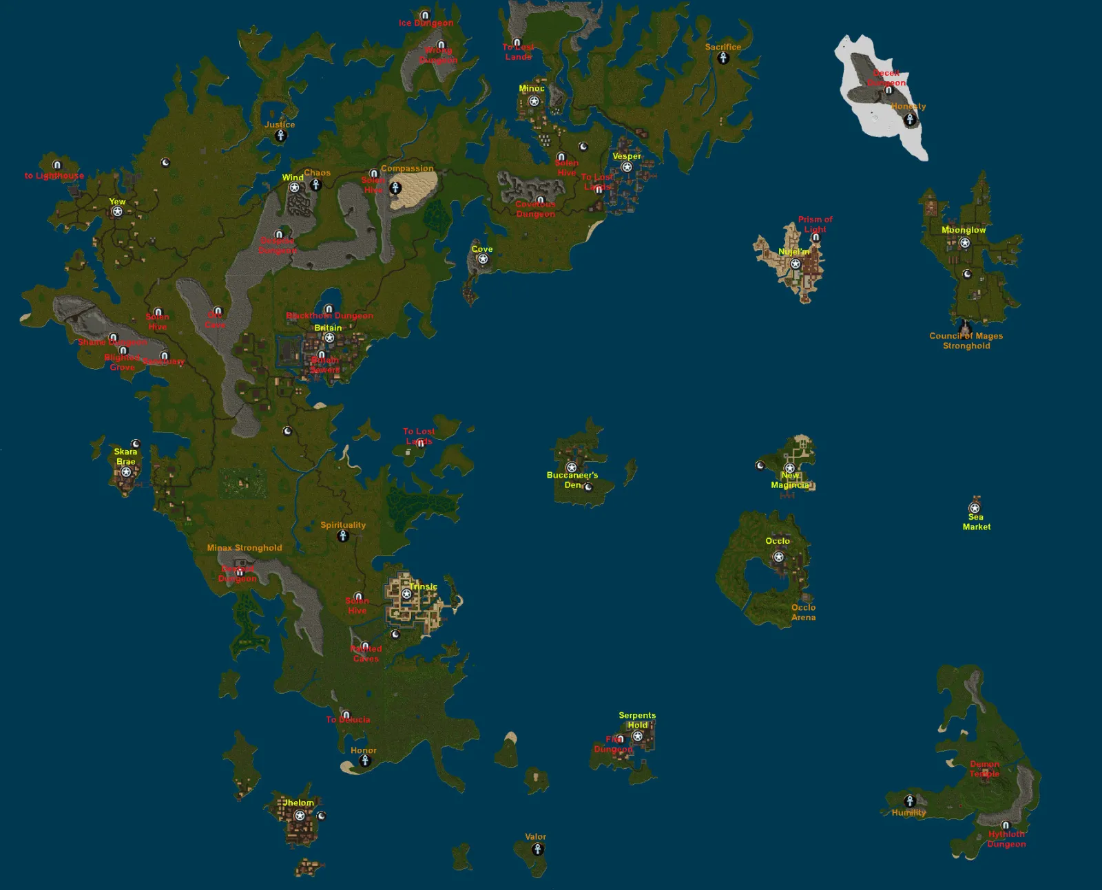 Ultima Online Felucca Map